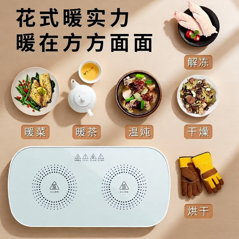 热菜智能恒温冬天菜板保温板神器饭菜加热保温牛奶家用多功能新款