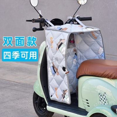 小型挡风被电动车护腿被分体式春秋四季双面挡风罩防水防晒通用