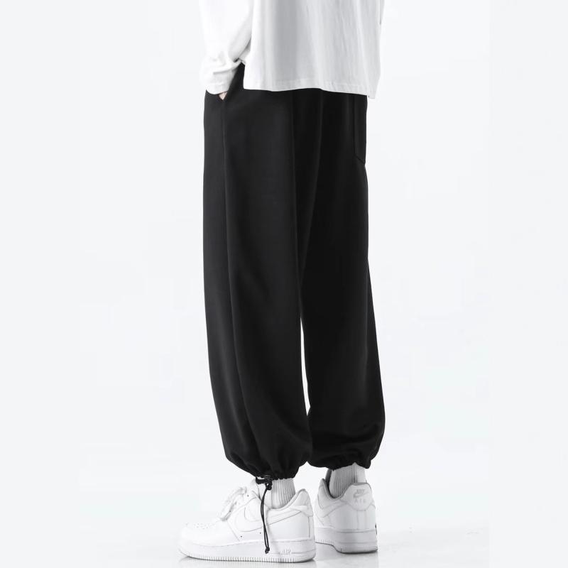 春秋冬款裤子男款宽松胖子百搭九分长裤加绒休闲运动裤卫裤男大码