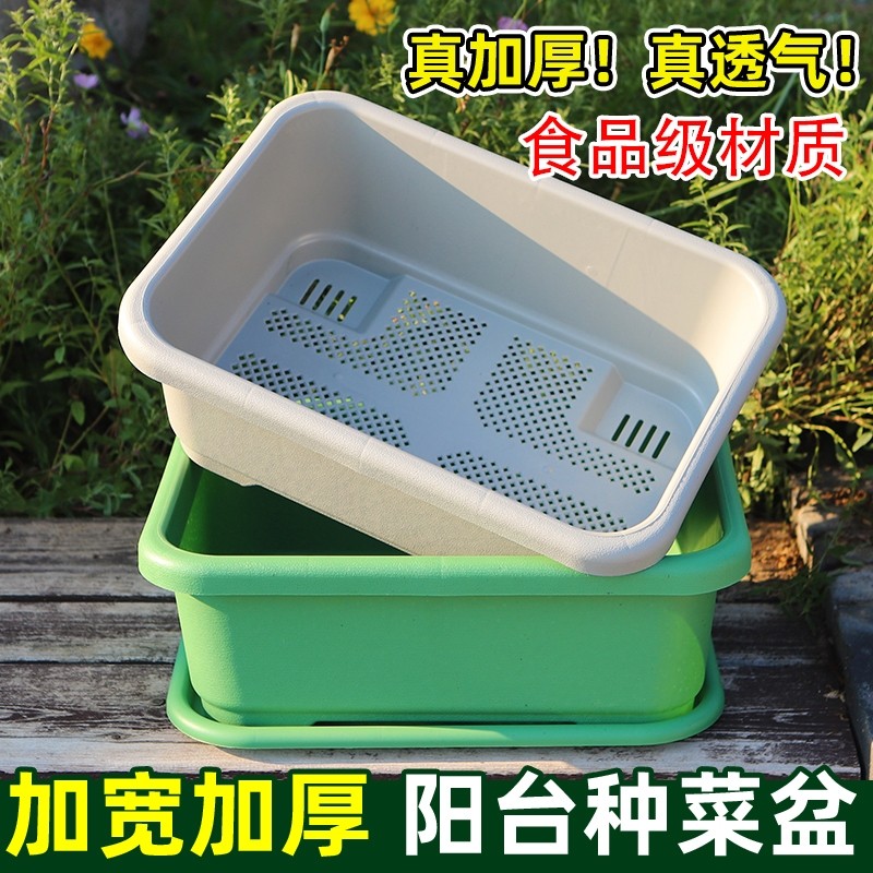 花大爷长方形加大加厚塑料材质种菜盆耐晒升级控根设计树脂种菜盆