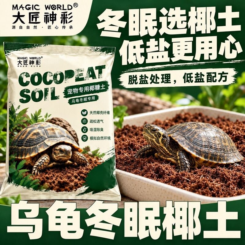 爬宠垫料椰土乌龟专用冬眠椰砖陆龟过冬装备寄居蟹守宫饲养箱苔藓
