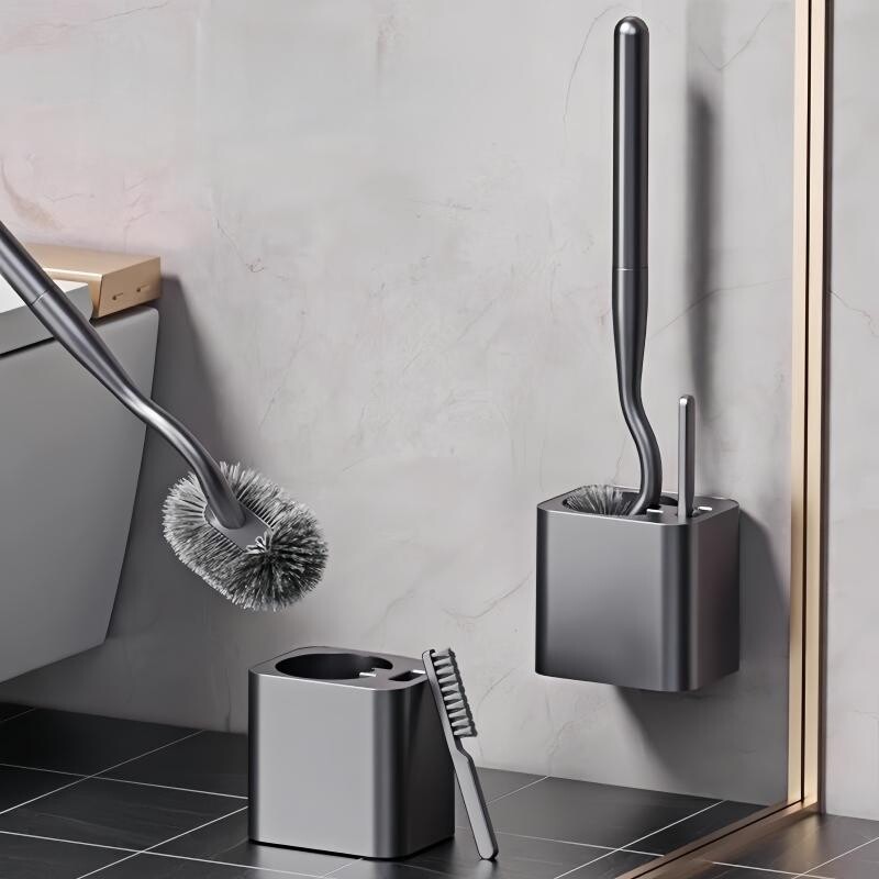 马桶刷家用无死角免打孔厕所刷子套装卫生间洗马桶神器壁挂式