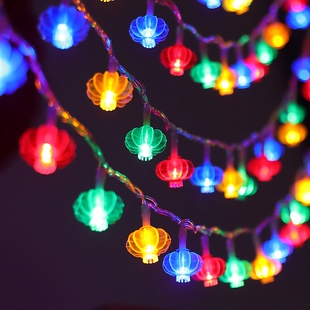2026马年新款小灯笼彩灯串灯发光led装饰灯室内阳台新年氛围插电