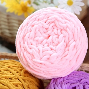 3.3细冰条粗毛线手工diy材料勾鞋 男女编织围巾柔软针织棒针 钩拖鞋