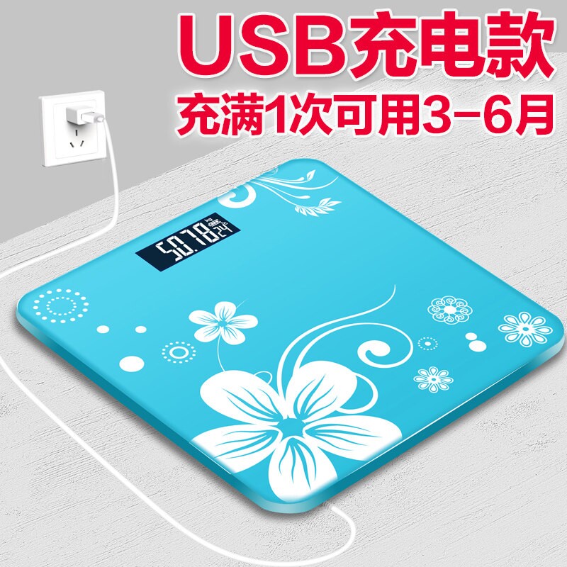 迷你充电电子称体重秤家用成人超精准电子秤减肥称重人体秤体重计