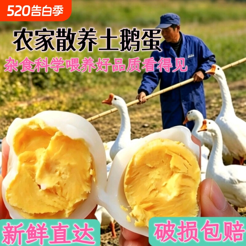 农家散养新鲜大鹅蛋正宗鹅蛋孕妇宝宝辅食孕妇健康餐食营养土鹅蛋