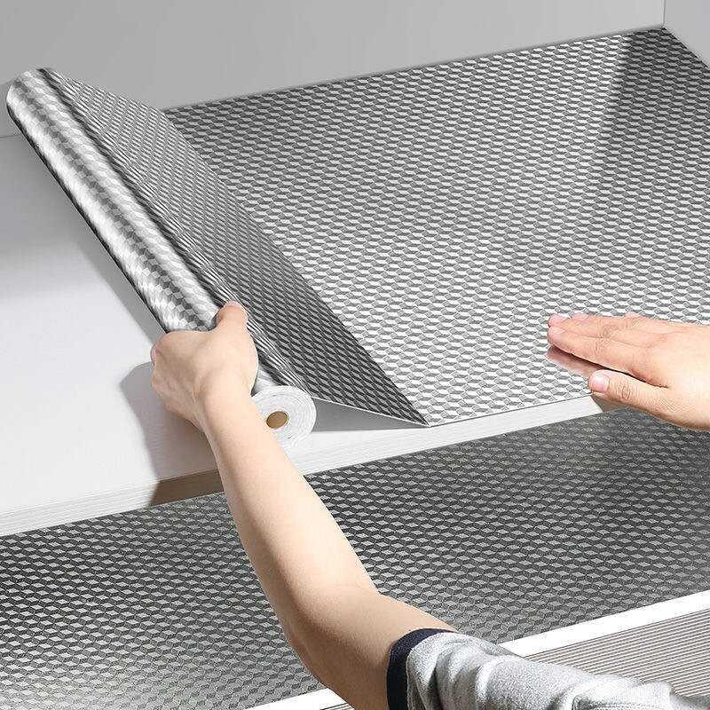 加厚厨房防油贴纸耐高温墙纸防水防潮自粘贴膜铝箔防火橱柜柜子