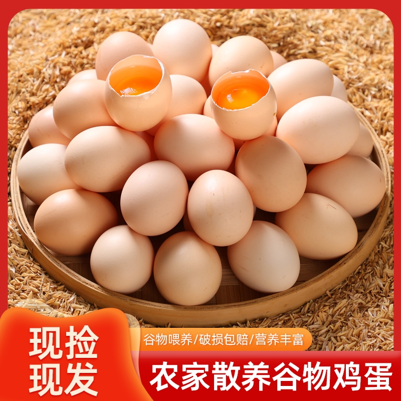 新鲜谷物鸡蛋鲜鸡蛋40g柴鸡蛋草鸡蛋笨鸡蛋现捡现发喂养健康