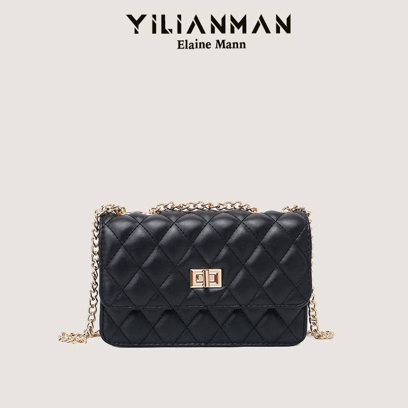 爱马女仕小香风包包新款韩版百搭菱格链条包锁扣小方包单肩斜挎包