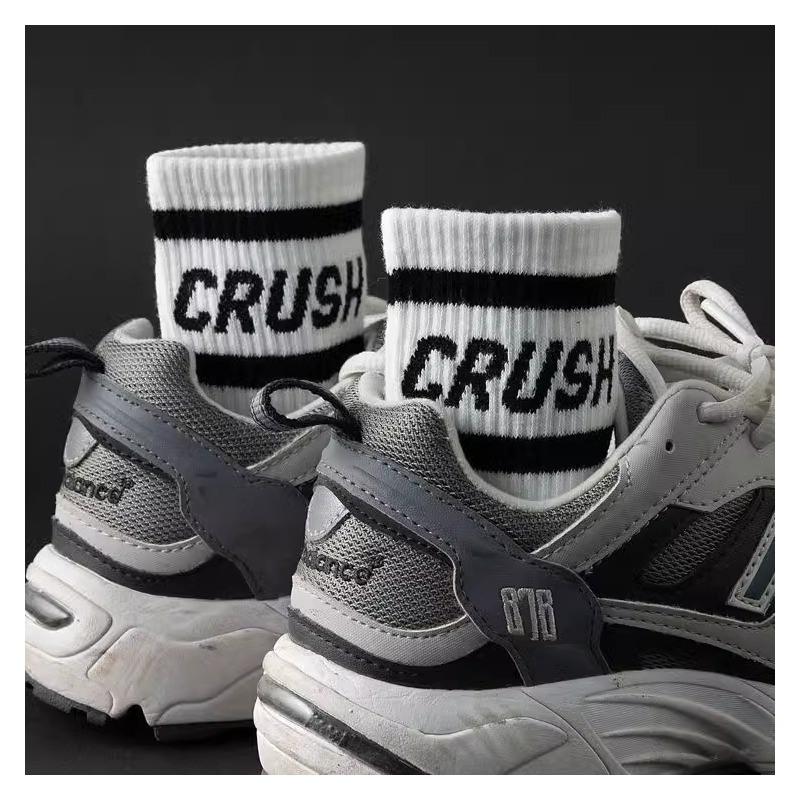 黑白色秋季袜子男士个性潮流运动