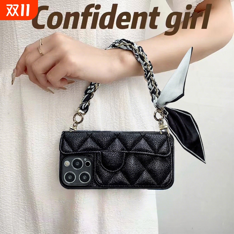 小香风可插卡可手提手机壳