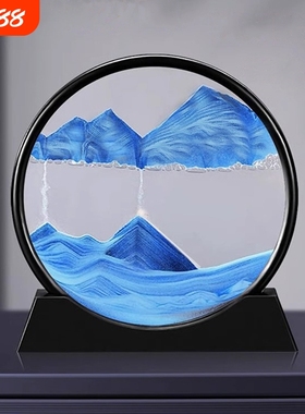 流沙画摆件沙漏客厅电视柜酒柜桌面装饰品创意办公室轻奢礼物大气