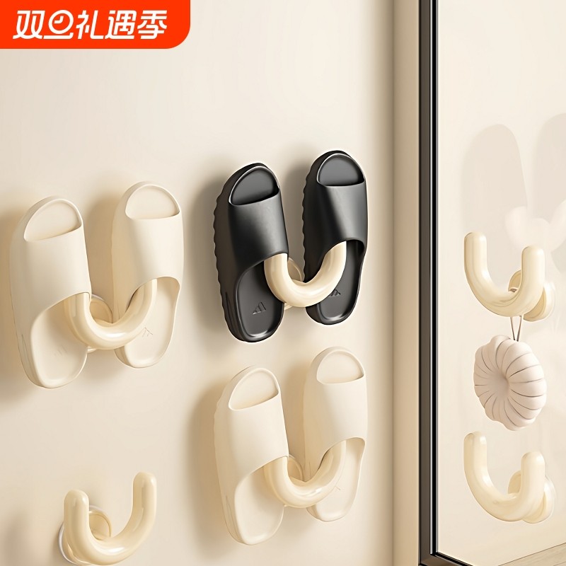 浴室吸盘拖鞋架免打孔卫生间置物架厕所壁挂式沥水架鞋子收纳神器