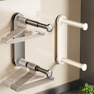 吸盘阳台衣架收纳神器免打孔家用多功能挂钩伸缩挂衣架子墙上壁挂