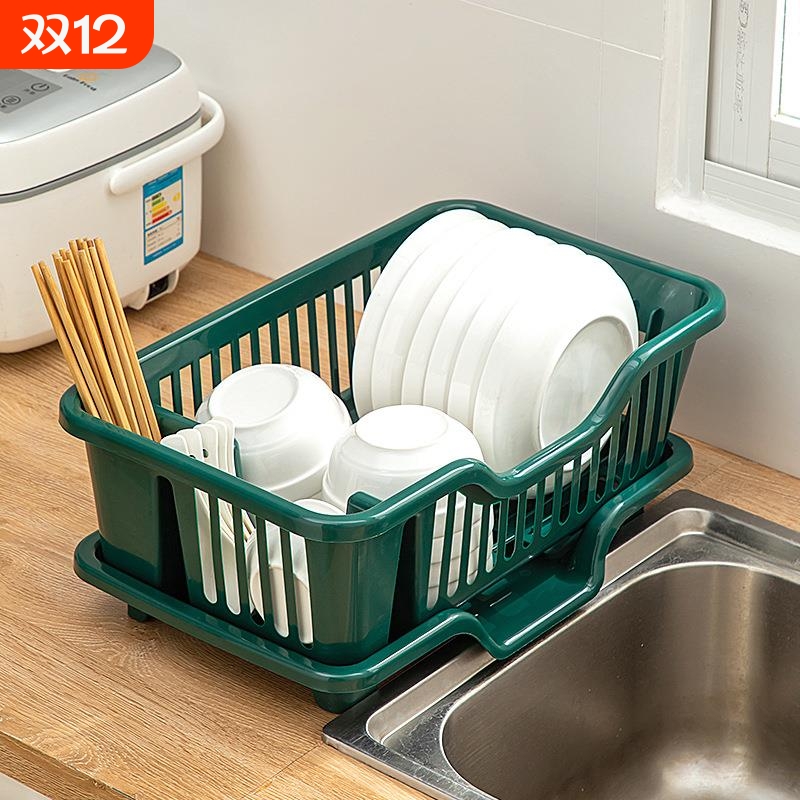 沥水碗盘架碗碟收纳架水槽置物架餐具家用厨房台面碗筷收纳盒筷子