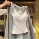 夏季 白色吊带背心女内搭带胸垫文胸一体美背外穿纯棉打底百搭上衣