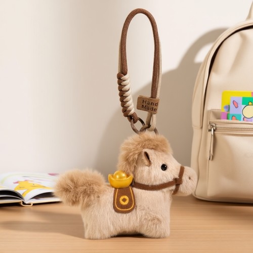 马上有钱元宝小马书包挂件送女友学生车挂饰钥匙扣圣诞节新年礼物