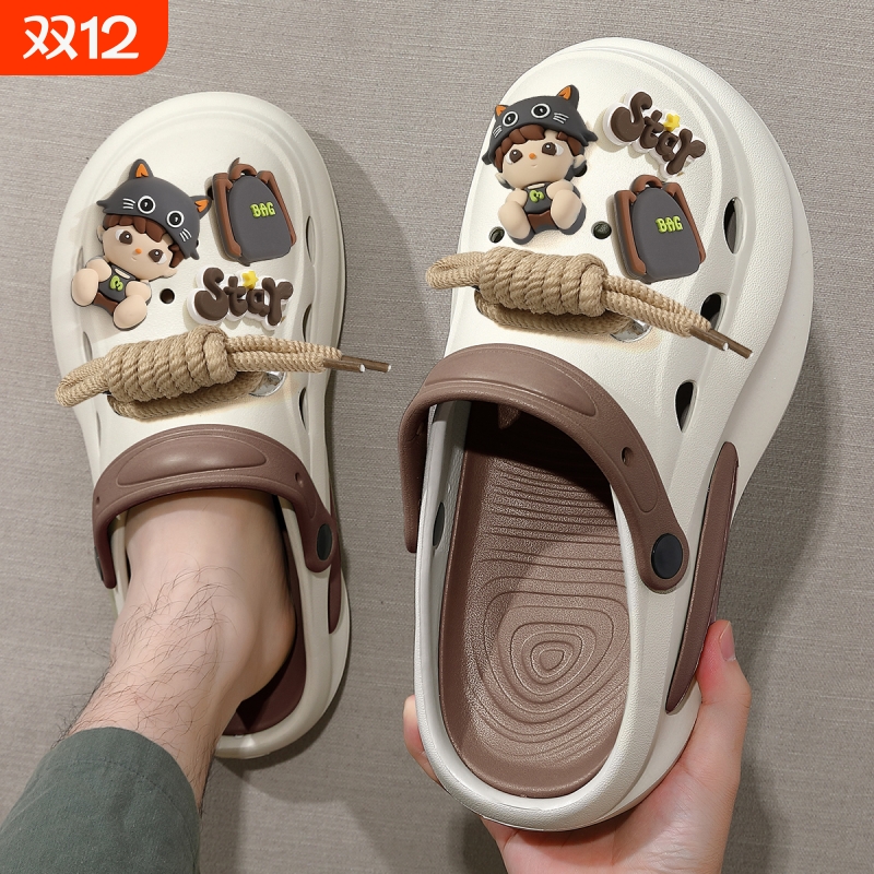 夏季厚底包头洞洞鞋|千人加购