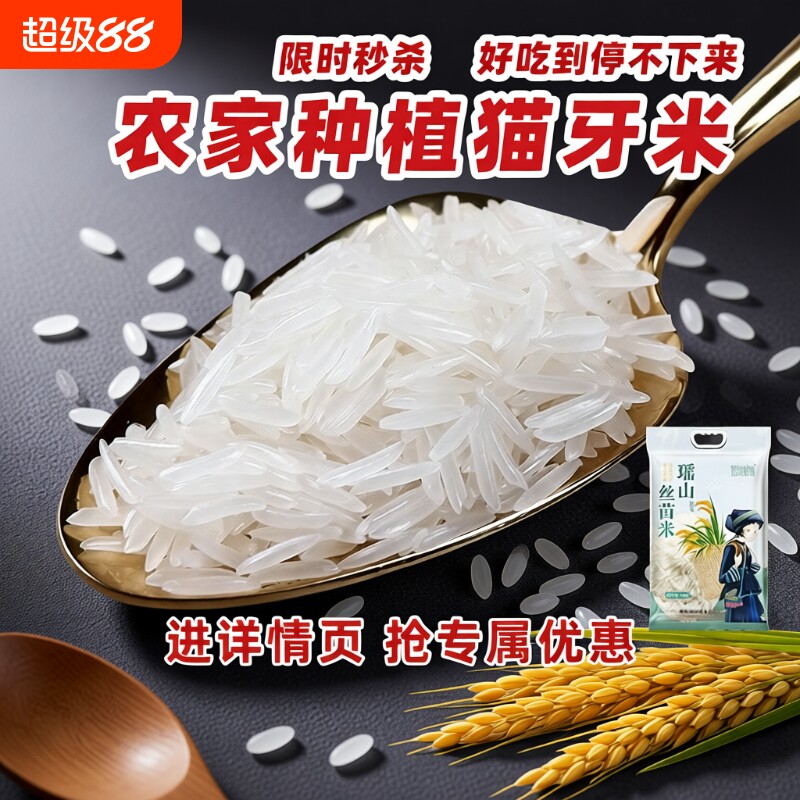 瑶山猫牙超长长粒香米煲仔饭真空图片