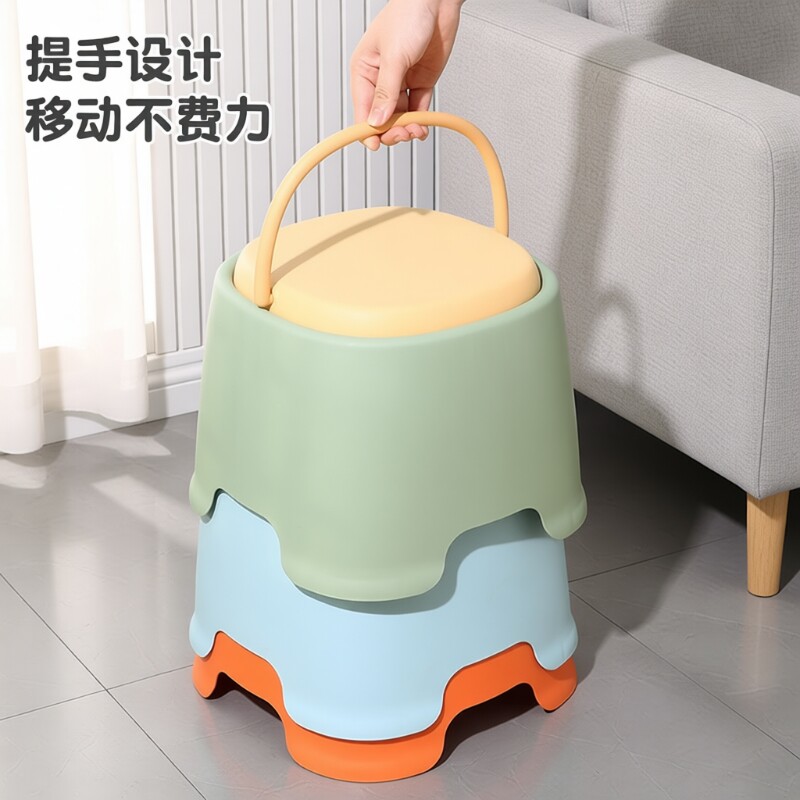 可手提板凳家用餐椅茶几凳子北欧儿童塑料加厚厕所踩脚凳小孩矮凳