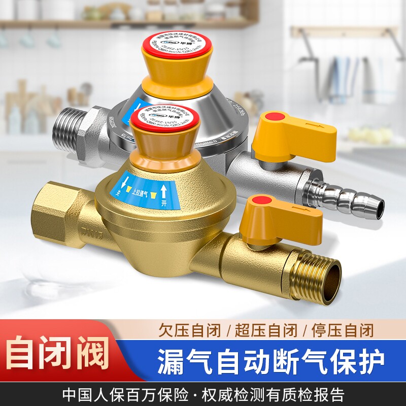 天然气自闭阀家用自动关闭热水器漏气保护管道燃气安全阀全铜管子