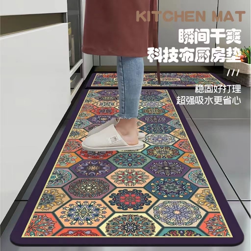 硅藻泥厨房地垫防滑防油可擦免洗防水地毯垫吸水脚垫子耐脏入户