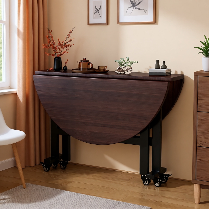 折叠圆形餐桌带转盘|千人加购