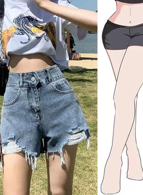大码胖mm复古牛仔短裤女夏季2026新款高腰显瘦a字辣妹热裤子阔腿