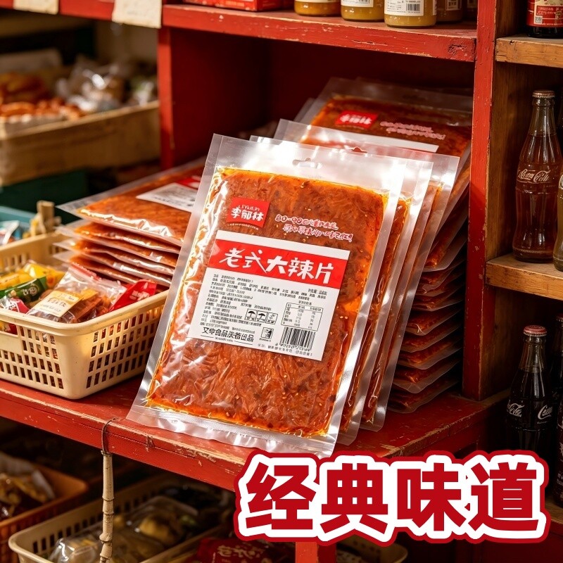 大辣片老式辣条李郁林怀旧零食大辣片豆皮香辣味辣片休闲小零食