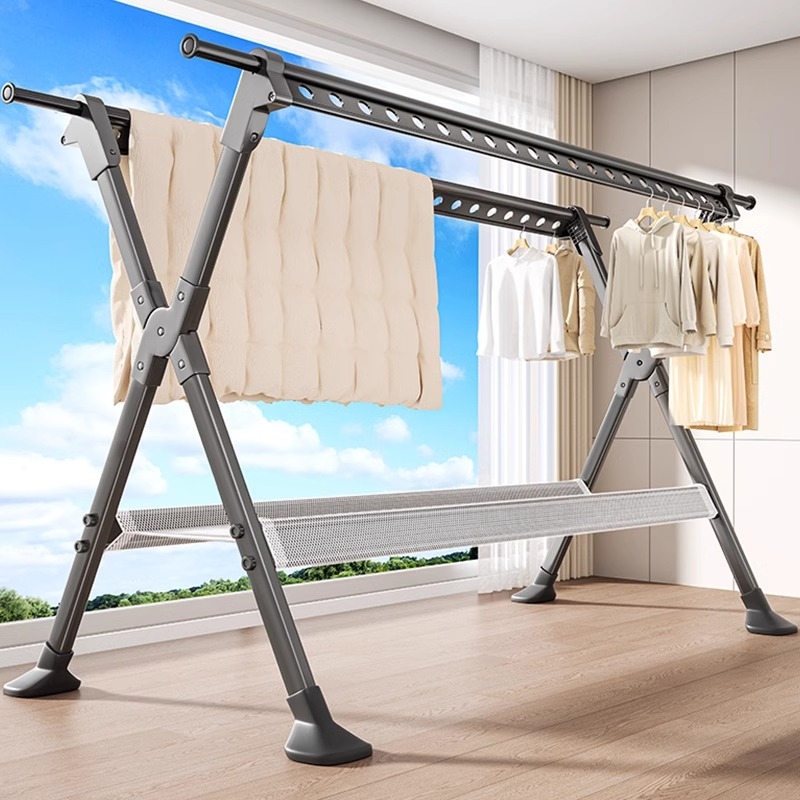 阳台折叠晾衣架伸缩防风