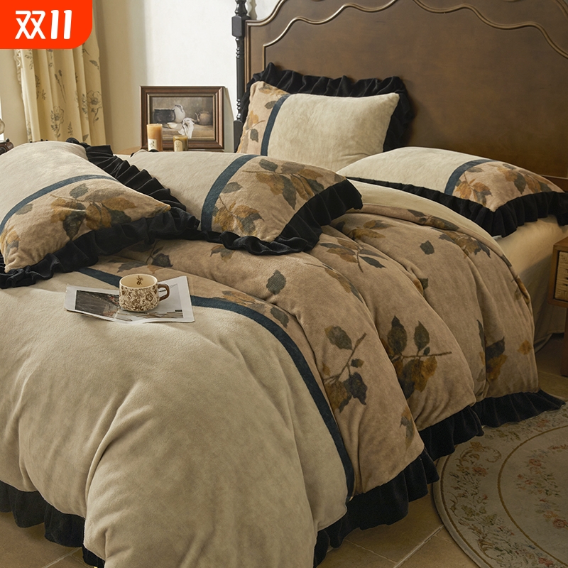 牛奶绒冬季加厚保暖四件套