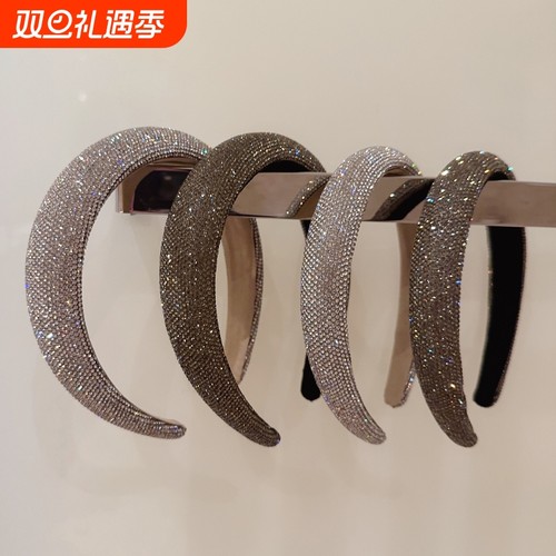 轻奢财阀系~闪钻气质压发发箍女灰钻洗脸女简约发卡高端头箍头饰