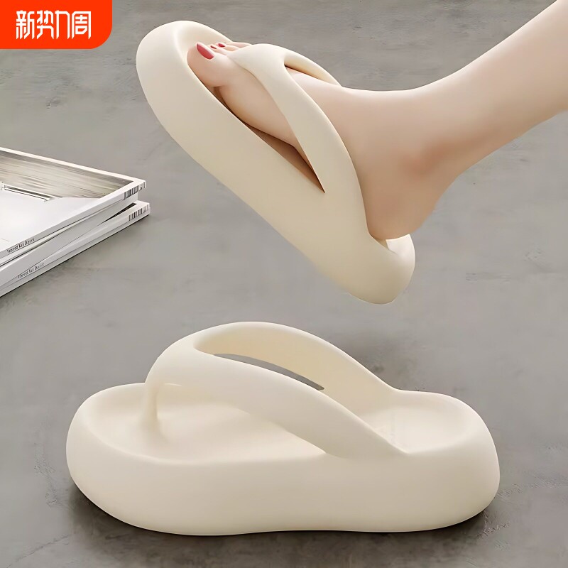 拖鞋夏季外穿居家人字拖厚底增高2026新款防滑防臭海边沙滩踩屎感