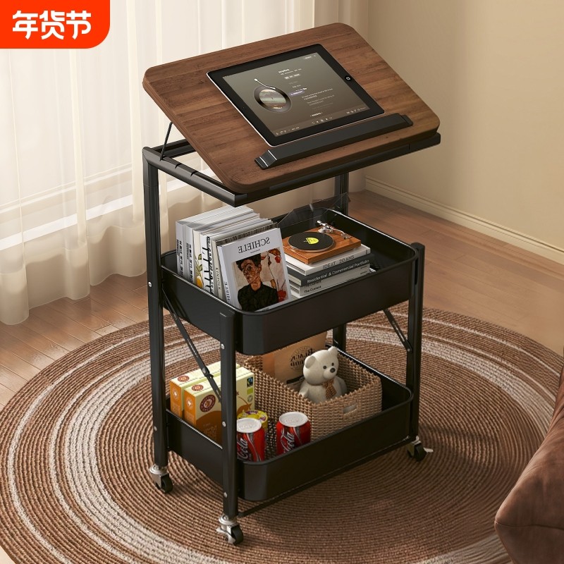 中古可折叠置物架落地小推车宿舍床头柜客厅沙发边几零食收纳架子,住宅家具,移动边几/推车,淘宝优惠券,粉丝福利购,淘宝优惠卷
