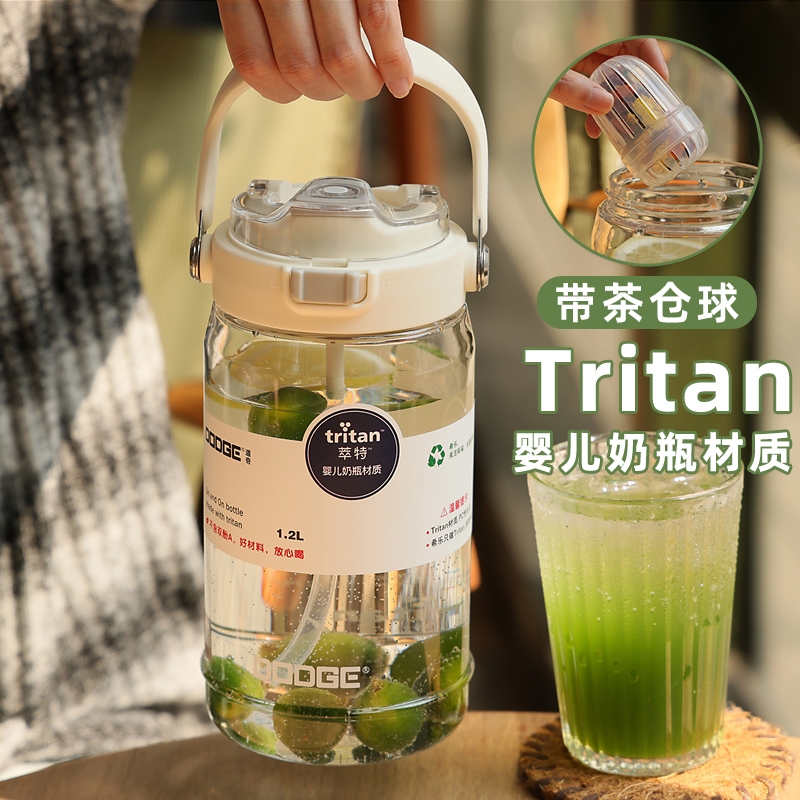 大容量水杯男生运动夏天女高颜值泡茶水瓶学生防摔tritan户外水壶