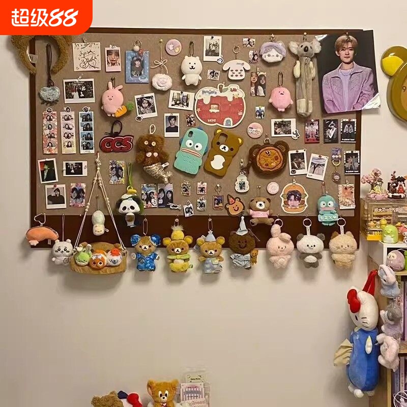 照片墙毛毡板软木墙板自粘背景板图片