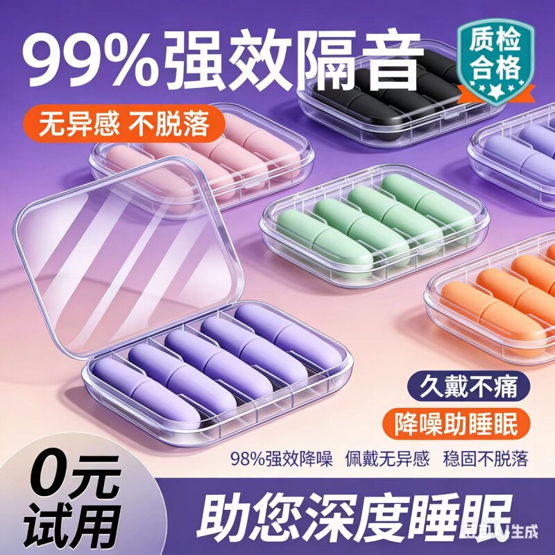 耳塞睡眠睡觉专用超级隔音初高中生学习防噪声神器耳朵女生降吵静