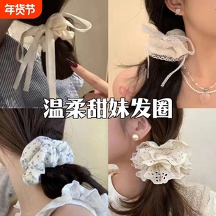 少女心温柔蝴蝶结大肠2025绳网发圈马尾头绳韩系发圈半扎发饰
