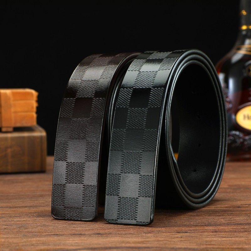 爱马h皮带条男士真皮优质纯牛皮无夹层平滑扣年轻人商务腰带针扣