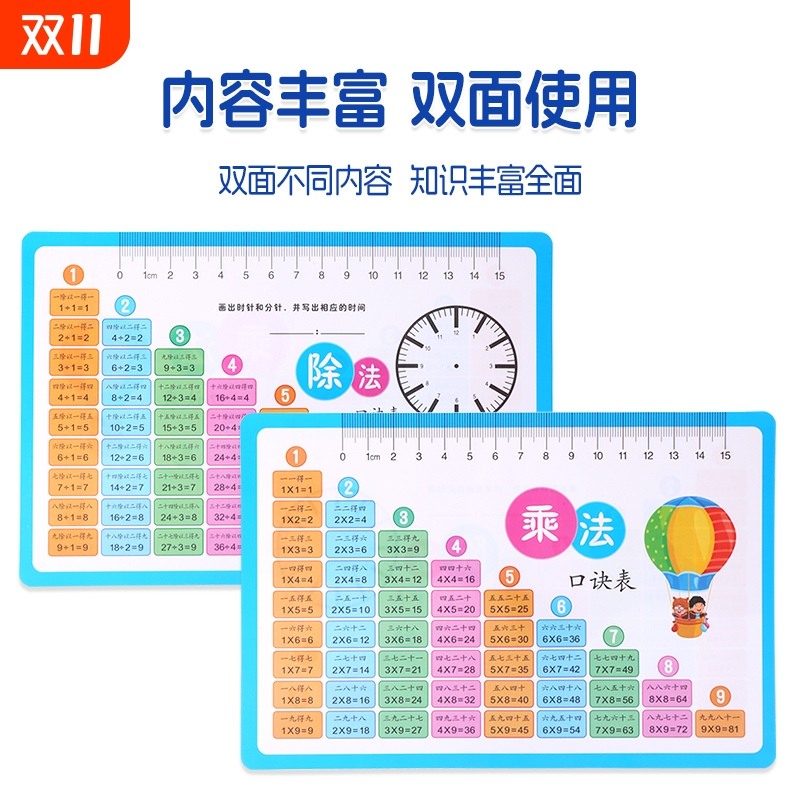 九九乘法口诀表卡片小学算数一二年级数学算数九九乘法表背诵神器