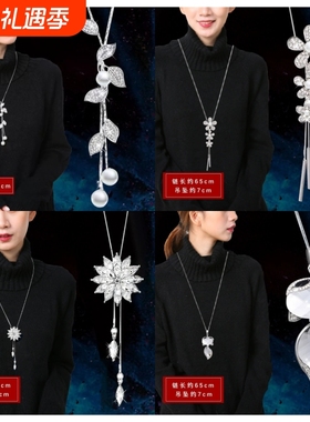 韩版长款毛衣链女百搭项链简约时尚级感流苏秋冬衣服配饰挂件批