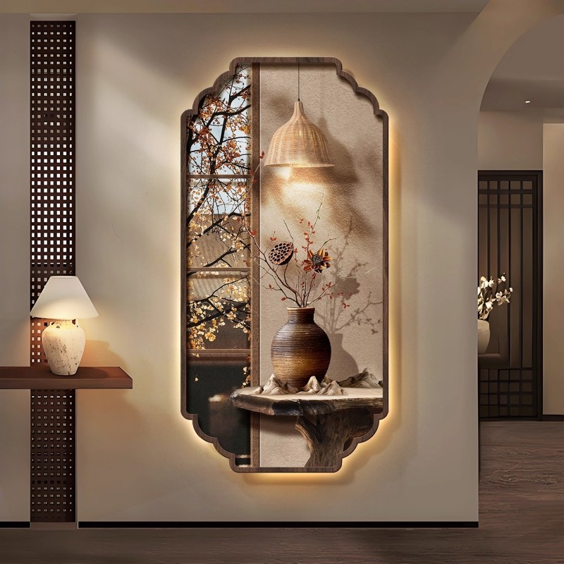 玄关装饰画宋代美学高级感客厅入户走廊过道壁灯画新中式氛围挂画