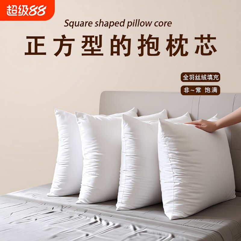 抱枕芯内胆455060沙发靠枕腰枕靠背垫套靠垫羽丝绒长方形真空高