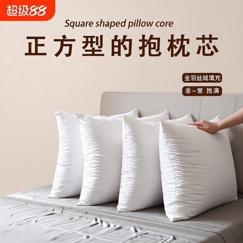 抱枕芯内胆455060沙发靠枕腰枕靠背垫套靠垫羽丝绒长方形真空高度