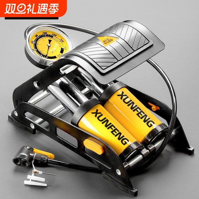 脚踩打气筒新型高压汽车自行车便携车载充气泵家用轮胎电动车气管