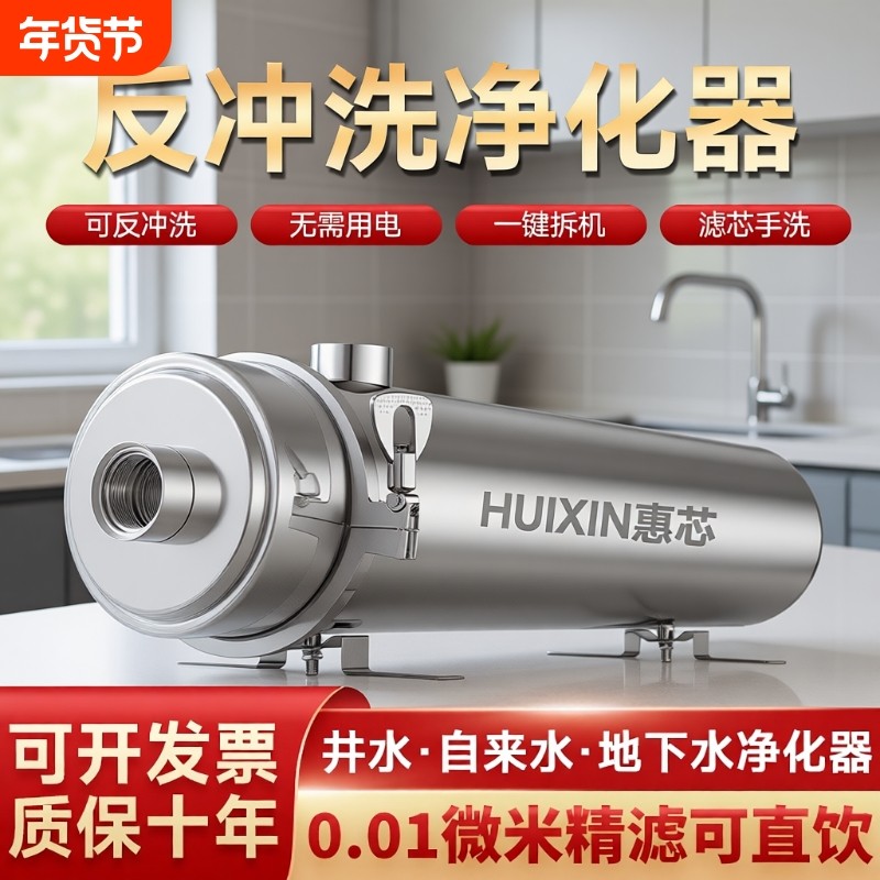 全屋净水器家用农村井水地下水自来水前置过滤器大流量中央净水机