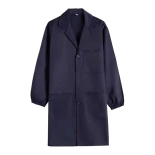 车间工艺反光条 迷彩蓝围裙防尘罩衣劳保薄款 大褂工作服长袖 长款