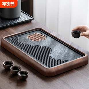 唐丰小型茶盘仿乌金石家用轻奢高端中式茶海沥水托盘功夫茶干泡台