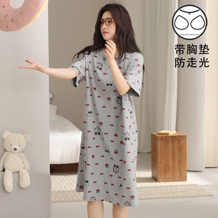 家居服薄款 女生睡裙短袖 HelloKitty睡衣大码 夏季 带胸垫2025新款
