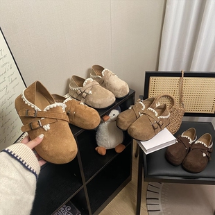 单鞋 厚底内增高踩脚一脚蹬勃肯鞋 爆款 新款 平底 子女全包夏2025秋季